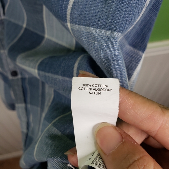 Men's Lucky Brand Blue Checkered Plaid California Fit Button up Shirt sz 2xl - Picture 10 of 12